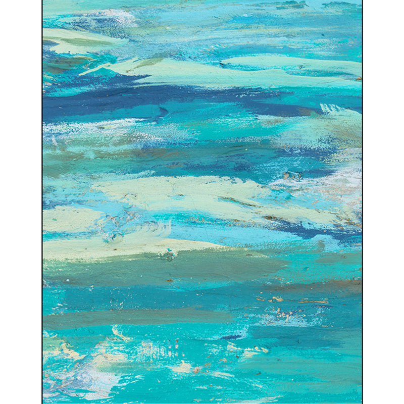 Blue bedroom rug Modern abstract oil painting pattern rug polyester washable rug