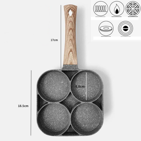 QuickCook - Frying pan with more sections and transparent handle