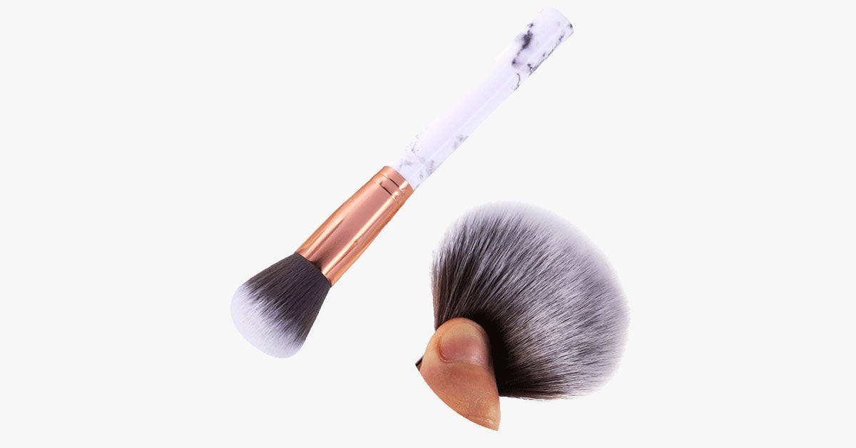 Chic Brush Set with Marble Handle - Versatile Luxuriously Looking Brushes