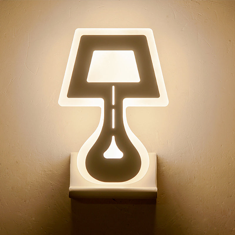 Modern LED Wall Lamp with Acrylic Shade Black/White Desk Lamp Shapes Wall Lighting in Warm/White Light