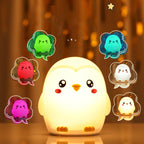 Colorful Penguins Tap Tap LED Nightstand Lamp