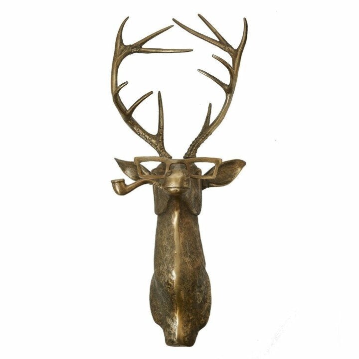 Hand-Painted Animal Head Wall Decor with UV-Resistant Finish