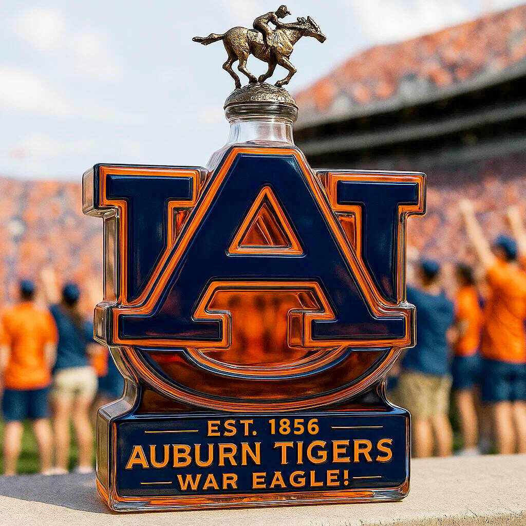 Auburn Tigers Whiskey Bottle