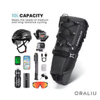 Waterproof Bike Saddle Bag – 10L Capacity, Lightweight & Durable Cycling Seat Pack