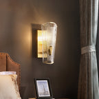 Rectangular Back Plate Metal Wall Lamp Modern Gold 1/2-Head Wall Light with Clear Prismatic Glass Shade