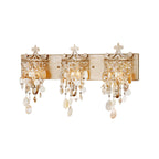 Linear Wall Mount Light Modern Style Shell and Crystal 1/3-Light Wall Light with Pearl Decoration in Gold
