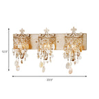 Linear Wall Mount Light Modern Style Shell and Crystal 1/3-Light Wall Light with Pearl Decoration in Gold