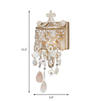 Linear Wall Mount Light Modern Style Shell and Crystal 1/3-Light Wall Light with Pearl Decoration in Gold