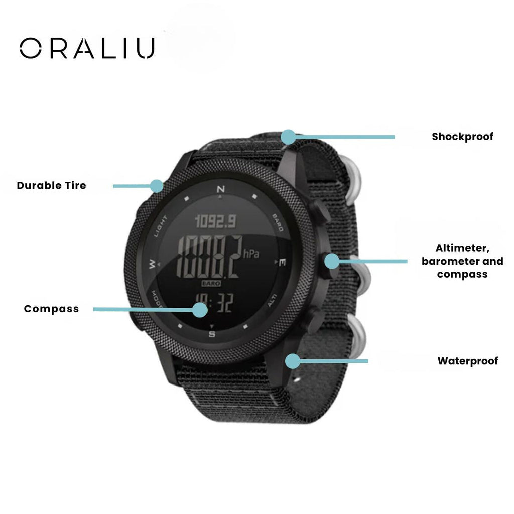 Outdoor Sports Watch – Waterproof 50M, Barometer, Altimeter & Compass