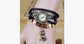 Owl Vintage Wrap Watch with Boho-Chic Style Bracelet - Woven cuff-style bracelet watch for a funky look!