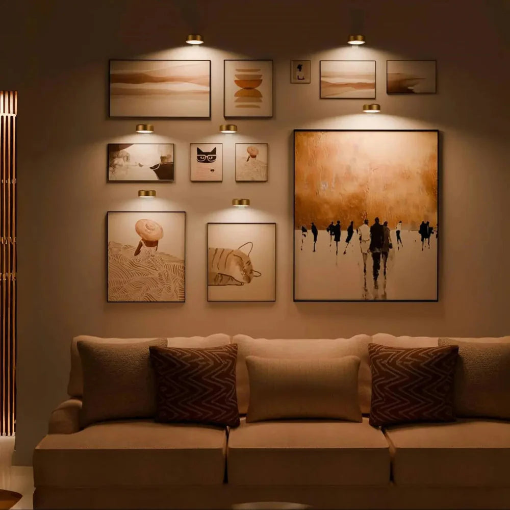 2 + 1 | Wireless Picture Lights – No Drilling, Rechargeable, Color Change with Remote Control