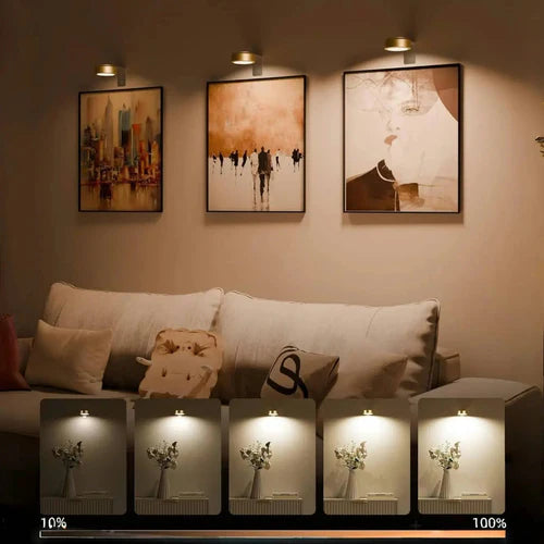 2 + 1 | Wireless Picture Lights – No Drilling, Rechargeable, Color Change with Remote Control