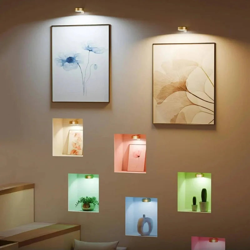 2 + 1 | Wireless Picture Lights – No Drilling, Rechargeable, Color Change with Remote Control