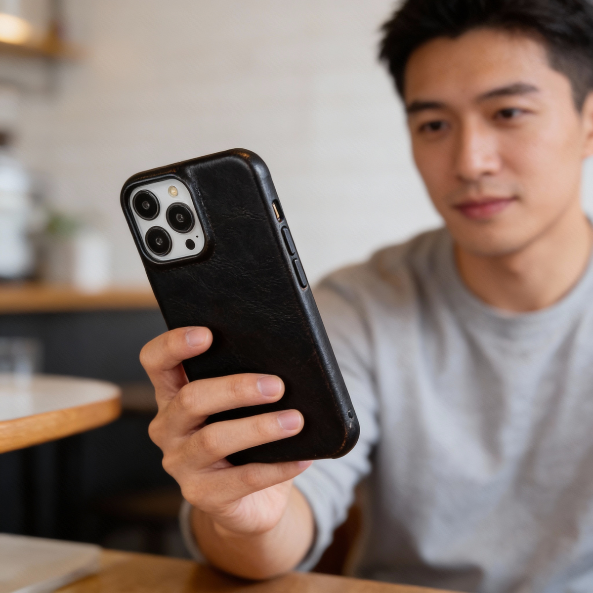 Oil Wax Genuine Leather Apple iPhone Case