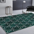 Creative geometric pattern rug Green Modern rug Polyester Washable Non-slip backing Rug for living room