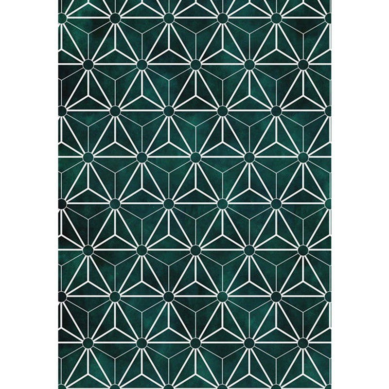 Creative geometric pattern rug Green Modern rug Polyester Washable Non-slip backing Rug for living room