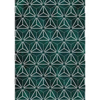 Creative geometric pattern rug Green Modern rug Polyester Washable Non-slip backing Rug for living room