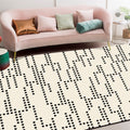 Unique dotted line pattern rug Beige Modern rug Polyester Washable Non-slip backing Rug for the living room