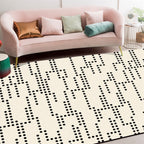 Unique dotted line pattern rug Beige Modern rug Polyester Washable Non-slip backing Rug for the living room