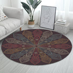 Dark brown Moroccan rug flannel floral pattern rug washable non-slip backing rug for the living room