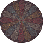 Dark brown Moroccan rug flannel floral pattern rug washable non-slip backing rug for the living room