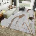 Gray Casual Carpet Polyester Abstract Carpet Washable Non-Slip Back Carpet for Living Room