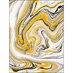 Yellow and white contemporary rug polyester swirl lines watercolor print rug washable non-slip backing rug for living room