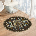Dark brown Moroccan rug flannel floral pattern rug washable non-slip backing rug for the living room