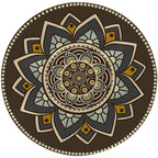 Dark brown Moroccan rug flannel floral pattern rug washable non-slip backing rug for the living room