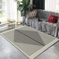 Creative wave line pattern rug green modern rug polyester washable non-slip backing rug for the living room