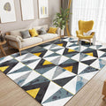 Blue and White Novelty Carpet Polyester Geometric Printed Carpet Washable Non-Slip Back Carpet for Living Room