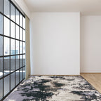 Simply Modern Rug Multicolor Abstract Oil Painting Print Area Rug Polyester Washable Rug for Living Room