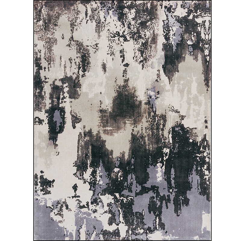 Simply Modern Rug Multicolor Abstract Oil Painting Print Area Rug Polyester Washable Rug for Living Room