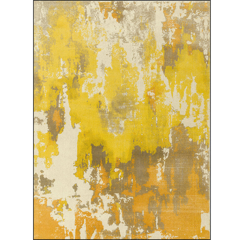 Simply Modern Rug Multicolor Abstract Oil Painting Print Area Rug Polyester Washable Rug for Living Room