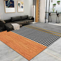 Modern Living Room Rug Multicolored Color Block Dog Fence Pattern Rug Polyester Machine Washable Rug