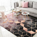 Pink Bedroom Carpet Modern Geometric Hexagon Pattern Area Rug Polyester Stain Resistant Washable Rug