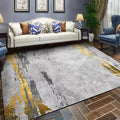 Casual Abstract Carpet Gray and Gold Polyester Carpet Washable Non-Slip Back Carpet for Bedroom