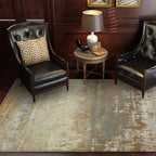 Yellow casual rug polyester abstract rug washable non-slip backing rug for living room