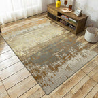 Yellow casual rug polyester abstract rug washable non-slip backing rug for living room