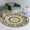 Unique flower pattern carpet green and yellow Mediterranean carpet flannel non-slip bottom washable carpet for living room