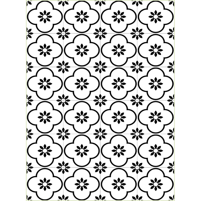 White contemporary carpet polyester floral geometric pattern carpet washable non-slip backing mat for the living room