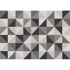 Simple Checked Pattern Rug Gray Polyester Rug Machine Washable Non-Slip Back Rug for Bedroom