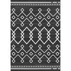 Modern geometric rug dark gray polyester rug machine washable non-slip backing rug for the bedroom