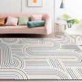 Light gray modern carpet polyester striped pattern washable non-slip backing carpet for living room