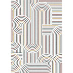 Light gray modern carpet polyester striped pattern washable non-slip backing carpet for living room
