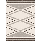Beige Nordic Rug Polyester Striped Geometric Pattern Rug Washable Non-Slip Mat Rug for Living Room
