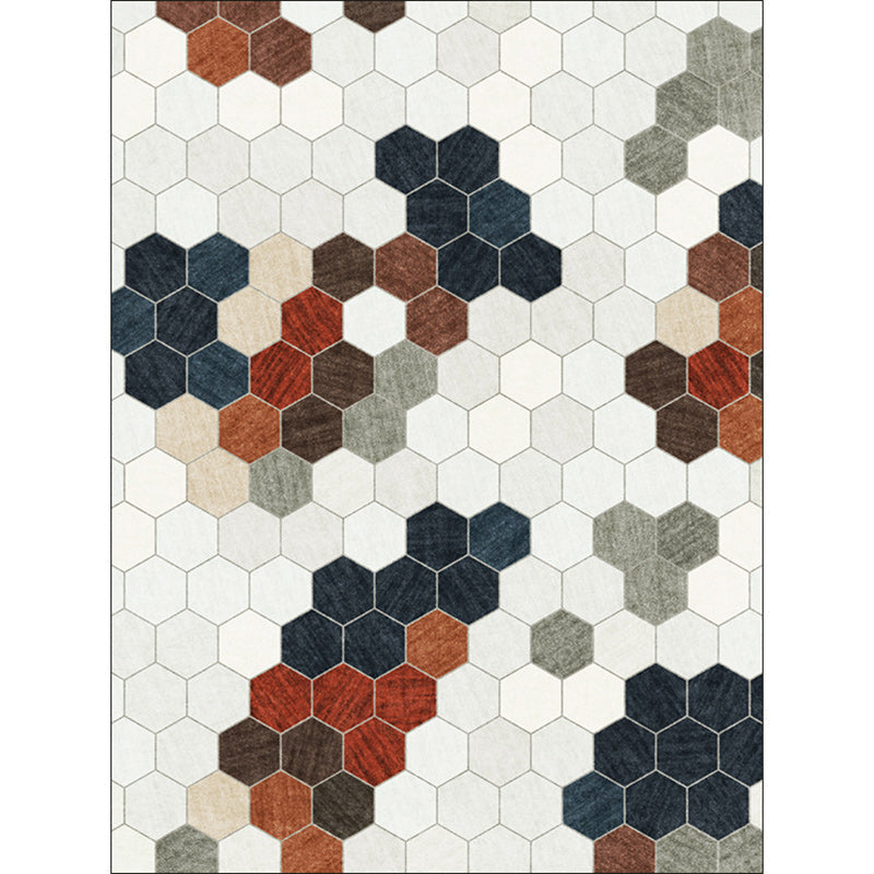 New arrival color block geometric pattern rug gray multicolor polyester rug machine washable non-slip rug for the bedroom