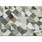 Modern geometric rug gray polyester rug machine washable non-slip backing rug for the bedroom