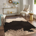 Colorful Bedroom Rug Modern Abstract Color Block Pattern Rug Polyester Washable Rug