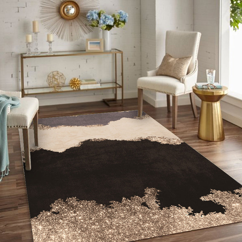 Colorful Bedroom Rug Modern Abstract Color Block Pattern Rug Polyester Washable Rug